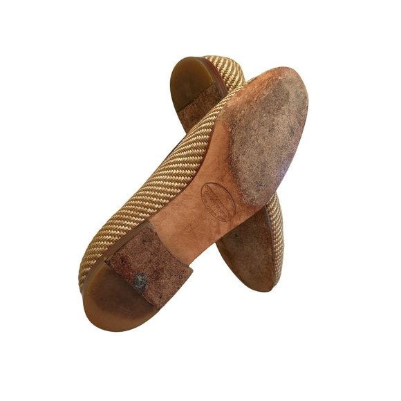 Stubbs and Wootton Women's Beige Raffia Straw Flats Size 5 1/2 Retail 575 - Picture 6 of 10